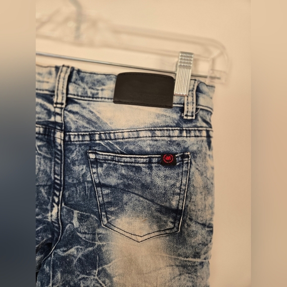 Mecca Acid Washed Crinkle Lines Skinny Stretch Fit Boys Size 12 - Picture 6 of 6